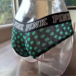 New Victoria’s Secret PINK Panty St. Patrick’s Day Shamrock S Small Green 2015